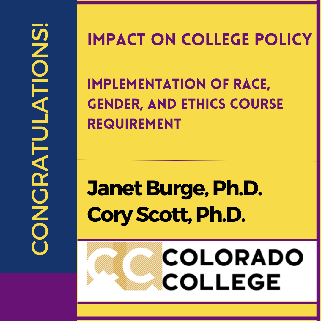 3c-Congratulatory Janet Burge, Ph.D. & Cory Scott, Ph.D. Colorado College