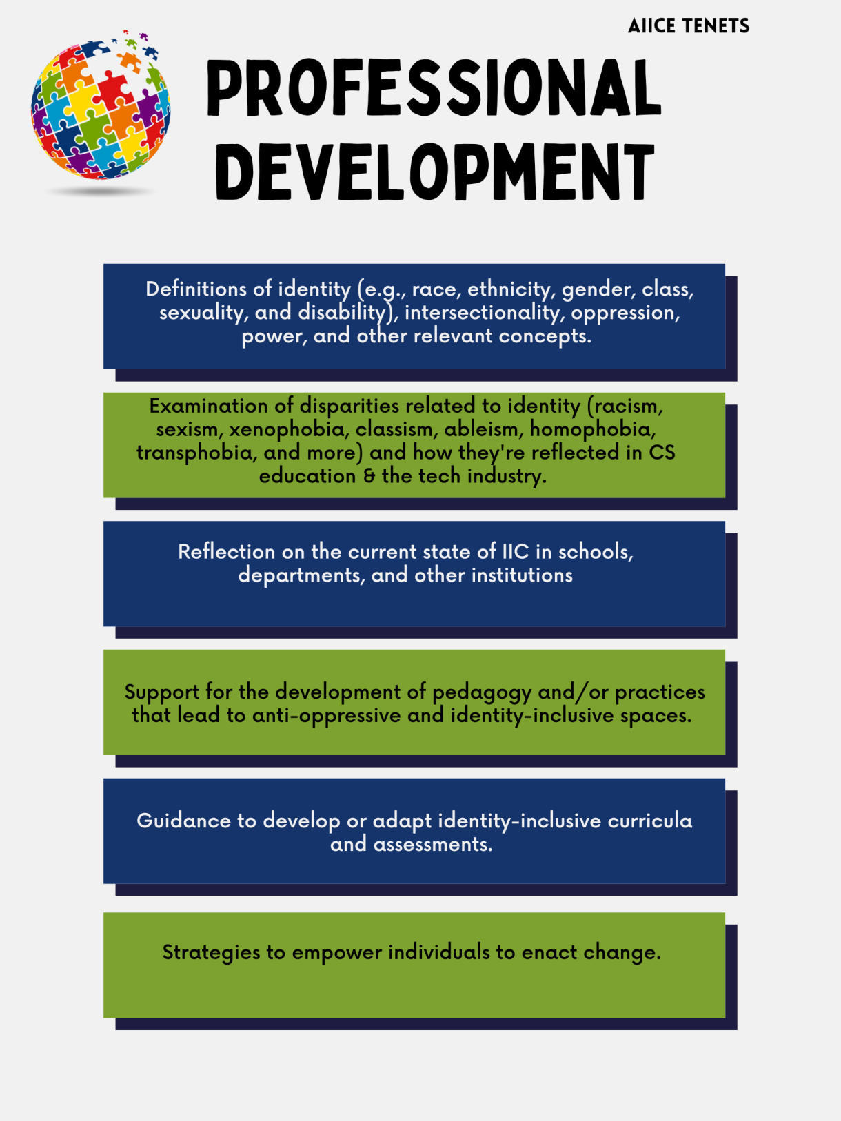 AiiCE Professional Development Tenets