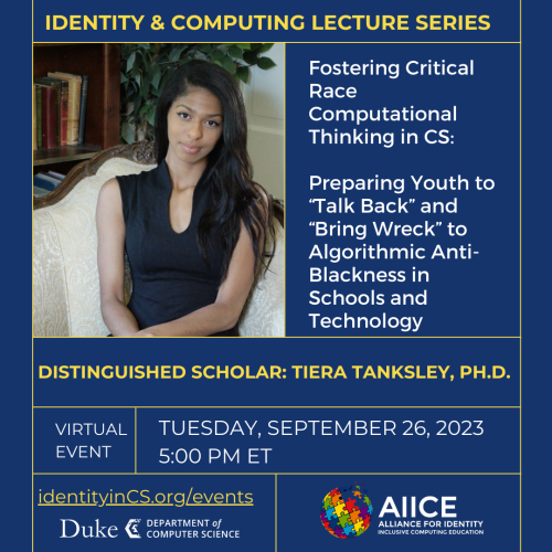 Dr. Tanksley Identity & Computing flyer