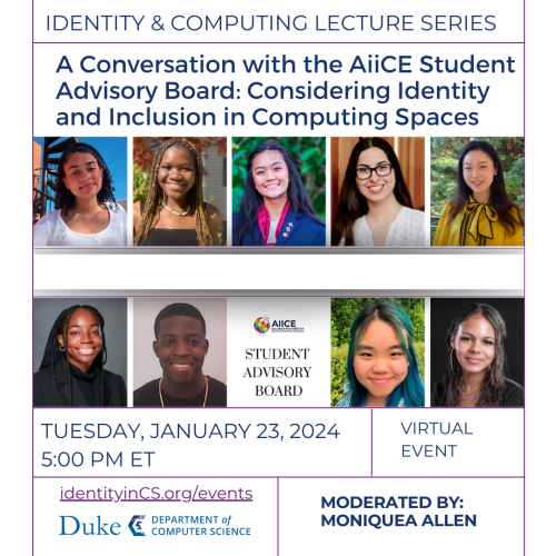 Identity & Computing Student Adv Board Lecture Series Flyer